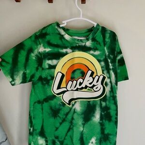Way To Celebrate Lucky St Patrick’s Day Green Tie-Dye Kids Tee